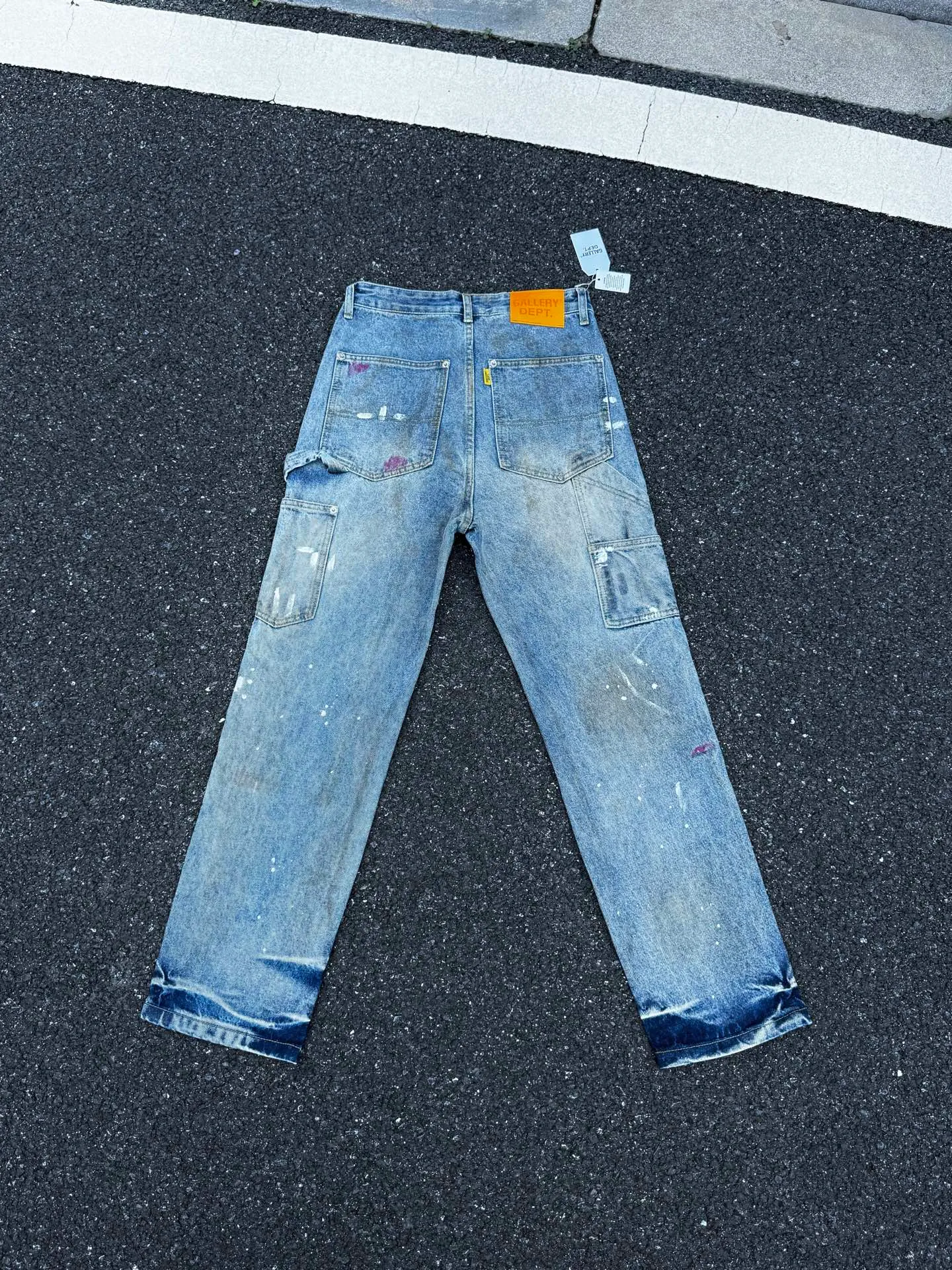 P260💰G97 GALLERY DEPT. Logging retro old stained ink denim bell bottoms washed jeans Size: 28 30 32 34 36